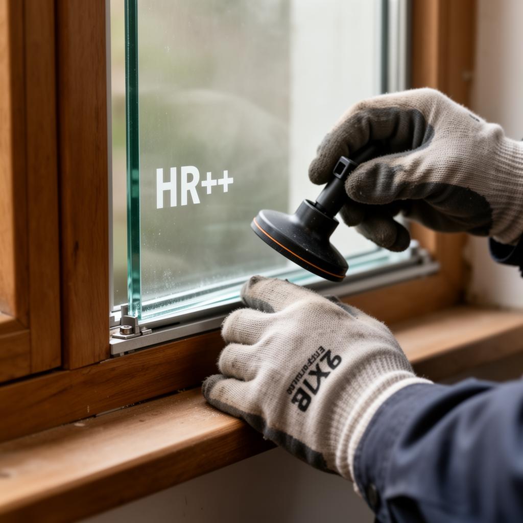 Plaatsing van HR++ isolatieglas in een houten kozijn